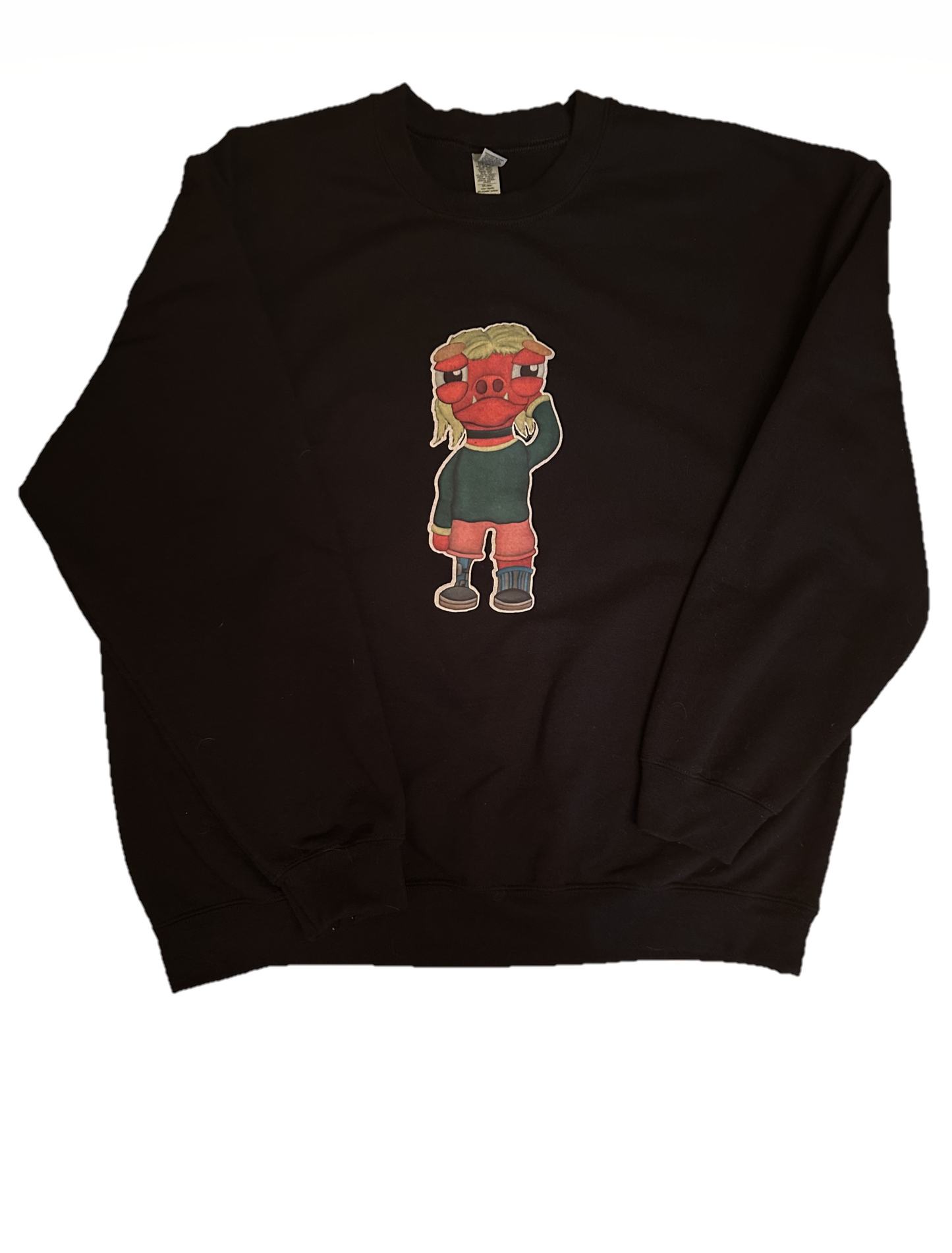 Black Crewneck Sweatshirt with Monster design